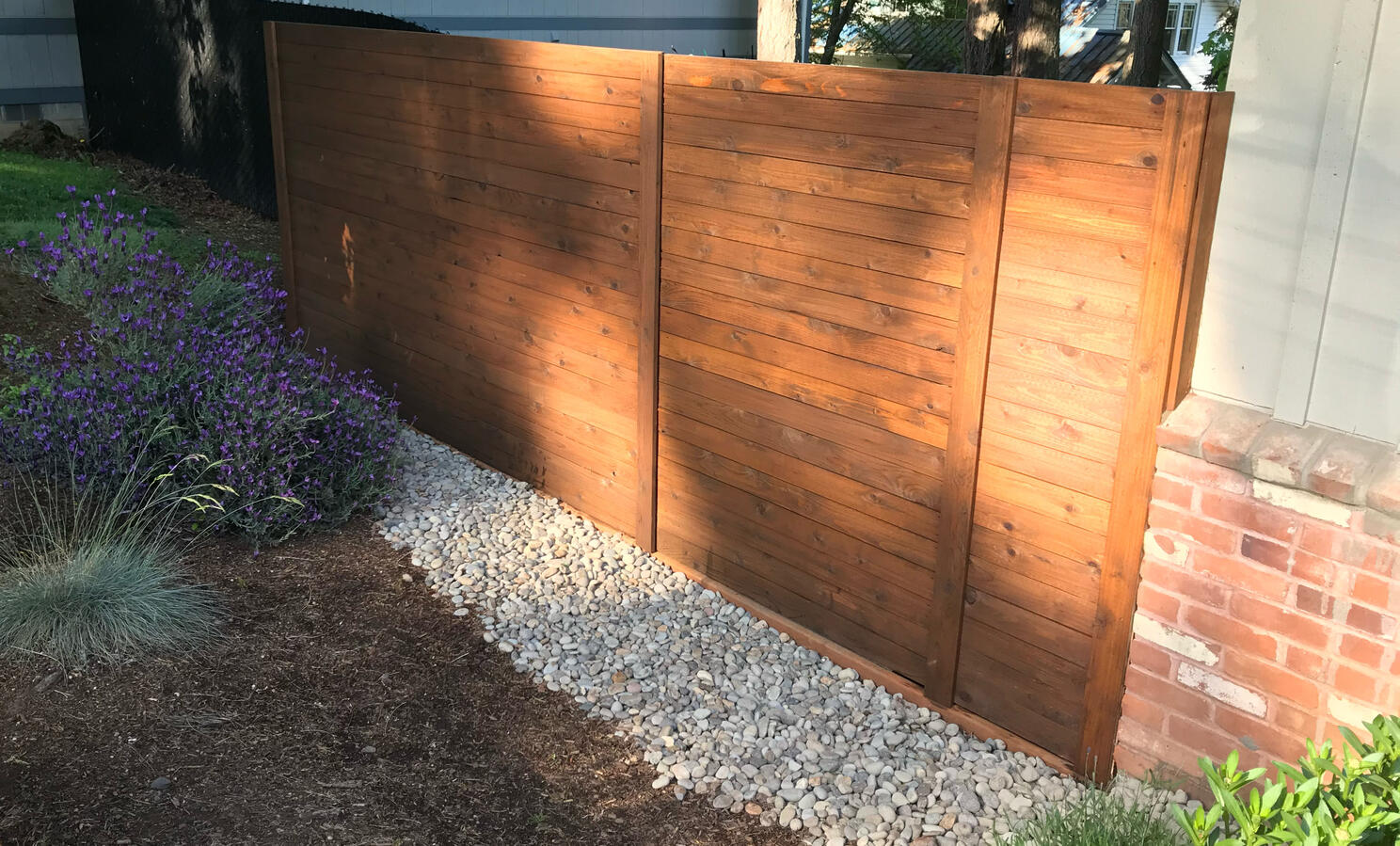 Built fence and gate and stained Built fence and gate and stained